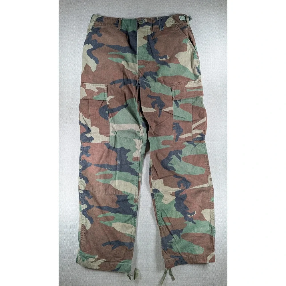 Vintage US Military M81 Woodland Camo Cold Weather Cargo Combat Pants S-R